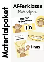 Vorschau - Mal- und Bastelvorlagen - AFFENKLASSE - Materialpaket - Deckblatt