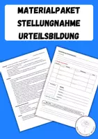 Vorschau - Arbeitsblätter - Materialpaket Urteilsbildung (Stellungnahme, Bewerten, Beurteilen) - Deckblatt
