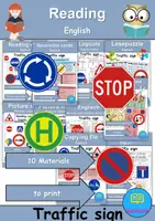 Vorschau - Arbeitsblätter - Materialpaket - Lesen / Reading - Verkehrsschilder / Verkehrszeichen / Traffic signs - Englisch - Deckblatt