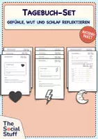 Vorschau - Arbeitsblätter - Tagebuch-Set für Kinder / Gefühlstagebuch, Wuttagebuch & Schlaftagebuch - Deckblatt