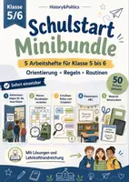 Vorschau - Arbeitsblätter - Schulstart Minibundle Klasse 5 bis 6 Arbeitshefte Orientierung Regeln Routinen - Deckblatt