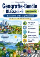 Vorschau - Arbeitsblätter - Geografie-Bundle mit 5 Heften Klasse 5–6 - Deckblatt