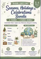 Vorschau - Arbeitsblätter - Englisch Leseverstehen: Seasons, Holidays & Celebrations | 6 saisonale Reading-Pakete | Christmas, Halloween, Easter & Summer Reading Bundle | Klasse 5–7 - Deckblatt