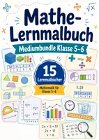 Vorschau - Arbeitsblätter - Mathe-Lernmalbuch Mediumbundle Klasse 5–6 - Deckblatt