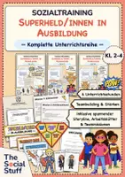 Vorschau - Stundenentwürfe - Soziales Lernen Grundschule: Sozialtraining "Superhelden in Ausbildung" - Komplettpaket (6 Unterrichtsstunden) - Deckblatt