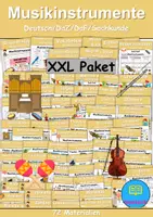 Vorschau - Mal- und Bastelvorlagen - Materialpaket - Musikinstrumente XXL Paket Wortschatzpaket - DaZ/DaF / Deutsch / Sachunterricht (Grundschule) - Deckblatt