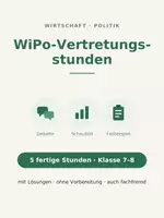 Vorschau - Stundenentwürfe - WiPo-Vertretungsstunden Klasse 7–8 – 5 fertige Stunden mit Lösungen - Deckblatt