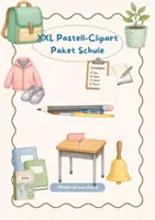 Vorschau - Poster - XXL Pastell-Clipart Paket | Schule - Deckblatt