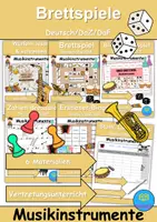 Vorschau - Arbeitsblätter - Materialpaket - Brettspiele - Musikinstrumente - DaZ/DaF / Deutsch / Sachunterricht - Deckblatt