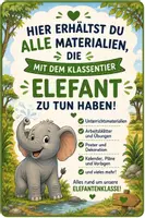 Vorschau - Arbeitsblätter - Materialpaket - Klassentier Elefant - Elefantenklasse - Deckblatt