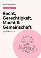 Vorschau - Arbeitsblätter - Praktische Philosophie Tests Klasse 7–10: Recht, Gerechtigkeit, Macht & Gemeinschaft - Deckblatt