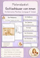 Vorschau - Arbeitsblätter - Materialpaket: Gotteshäuser von innen – Kirche, Moschee, Synagoge & Tempel - Deckblatt