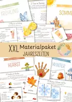 Vorschau - Mal- und Bastelvorlagen - Materialpaket Jahreszeiten | Projektmappe Frühling Sommer Herbst Winter | Basteln Tiere Natur | Kindergarten Vorschule - Deckblatt