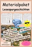 Vorschau - Stundenentwürfe - Materialpaket Lesespurgeschichten (wachsend) - Deckblatt