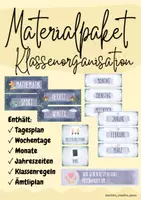Vorschau - Poster - Materialpaket Klassenorganisation | Tagesplan, Wochentage, Monate, Jahreszeiten, Klassenregeln & Ämtliplan - Deckblatt