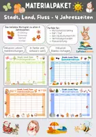 Vorschau - Arbeitsblätter - Stadt, Land, Fluss – Jahreszeiten-Bundle | Frühling, Sommer, Herbst & Winter | Deutsch, DaF/DaZ | Klasse 4–6 - Deckblatt