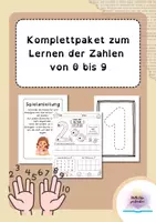 Vorschau - Arbeitsblätter - Komplettpaket zum Lernen der Zahlen von 0 bis 9 - Deckblatt