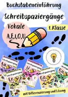 Vorschau - Arbeitsblätter - Buchstabeneinführungen A, E, I, O, U - Buchstaben A, E, I, O, U - Schreibspaziergang A, E, I, O, U - Deckblatt