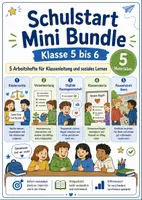 Vorschau - Arbeitsblätter - Schulstart Mini Bundle Klasse 5 bis 6 Klassenleitung soziales Lernen Rechte Verantwortung Konflikte - Deckblatt