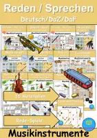 Vorschau - Arbeitsblätter - Materialpaket - Reden / Sprechen - Musikinstrumente - DaZ/DaF / Deutsch / Sachunterricht - Deckblatt