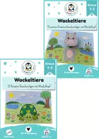Vorschau - Stundenentwürfe - Paket Wackeltiere basteln – Bastelvorlagen mit Hexentreppe | Tiere ausmalen, ausschneiden, basteln & gestalten | Kunst Grundschule Klasse 1–3 - Deckblatt