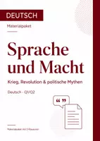 Vorschau - Arbeitsblätter - Deutsch-Klausuren Q1: Krieg, Revolution & politische Mythen – Sprache und Macht - Deckblatt