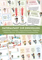 Vorschau - Mal- und Bastelvorlagen - Materialpaket zur Einschulung – 1. Klasse. Schulanfang Geschenk. Urkunden, Medaillen, Mutmachkarten, Gesprächskarten, Lesezeichen, Wimpelkette & Namensschilder | 1. Klasse - Deckblatt
