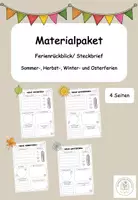Vorschau - Arbeitsblätter - Ferienrückblick & Steckbrief - Materialpaket - Deckblatt