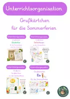 Vorschau - Poster - Materialpaket Grußkärtchen zum Ferienstart - Deckblatt