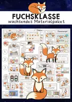 Vorschau - Mal- und Bastelvorlagen - Materialpaket Fuchsklasse | Classroom Management für Klassentier Fuchs - Deckblatt