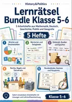 Vorschau - Arbeitsblätter - Lernrätsel Bundle Klasse 5–6 – 5 Hefte - Deckblatt