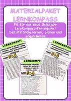 Vorschau - Anderer Materialtyp - Fit für das neue Schuljahr Lernkompass-Ferienpaket Selbstständig lernen, planen und organisieren - Deckblatt