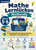 Vorschau - Arbeitsblätter - Mathe Lernlücken Minibundle Klasse 5 bis 6 - Deckblatt