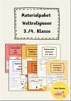 Vorschau - Arbeitsblätter - Materialpaket Weltreligionen – Stationenlernen & Escape Room (Klasse 3/4) - Deckblatt