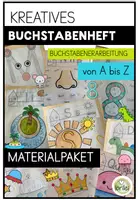 Vorschau - Mal- und Bastelvorlagen - Kreatives Buchstabenheft – Buchstabenerarbeitung von A bis Z - Deckblatt