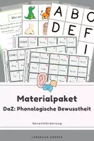 Vorschau - Arbeitsblätter - DaZ Materialpaket Phonologische Bewusstheit | Anlaute, Reime & Minimalpaare | Deutsch Grundschule - Deckblatt