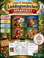 Vorschau - Mal- und Bastelvorlagen - Märchen zum Lesen und Ausmalen Packet - Deckblatt