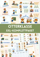 Vorschau - Mal- und Bastelvorlagen - Otterklasse - XXL-Komplettpaket | Classroom Management, Klassenraumgestaltung, Klassendienste, Klassenregeln, Stundenplan, Geburtstagskalender, Einschulung & Schulanfang | Klassentier Otter - Wachsendes Materialpaket - Deckblatt