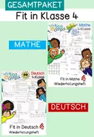 Vorschau - Arbeitsblätter - Schuljahresende | Wiederholungshefte Mathe & Deutsch | Fit in Klasse 4 | Schuljahresende | Grundschule - Deckblatt
