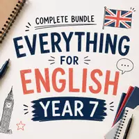 Vorschau - Arbeitsblätter - Everything for English Year 7 – Complete Bundle (8 Worksheet Packs: Grammar, Vocabulary & Reading), Year 7 Curriculum - Deckblatt