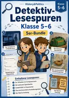 Vorschau - Arbeitsblätter - Detektiv-Lesespuren Klasse 5–6 – 5er-Bundle - Deckblatt