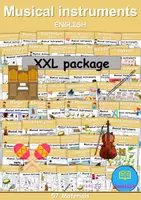 Vorschau - Mal- und Bastelvorlagen - Materialpaket - Musikinstrumente / musical instruments XXL ENGLISCH - Wortschatzpaket - Deckblatt