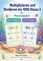 Vorschau - Arbeitsblätter - Multiplizieren und Dividieren bis 1000 Klasse 3 | Materialpaket | 20 PDFs mit 120 Arbeitsblättern - Deckblatt