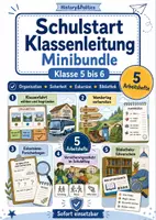 Vorschau - Arbeitsblätter - Schulstart Klassenleitung Minibundle Klasse 5 bis 6 Organisation Sicherheit Exkursion Bibliothek - Deckblatt