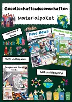 Vorschau - Stundenentwürfe - Gesellschaftswissenschaften Materialpaket: Demokratie, Medien, Jugend, Nachhaltigkeit, Konsum & Wirtschaft - Deckblatt