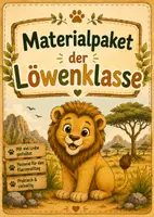 Vorschau - Stundenentwürfe - Materialpaket XXL - Klassentier Löwe - Löwenklasse - Deckblatt