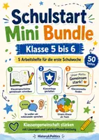 Vorschau - Arbeitsblätter - Schulstart Mini Bundle Klasse 5 bis 6 Arbeitshefte Klassengemeinschaft Gesprächsregeln Team und Motto - Deckblatt