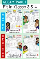 Vorschau - Arbeitsblätter - Schuljahresende | Fit in Klasse 3 und 4 | Wiederholungshefte Mathe & Deutsch - Deckblatt