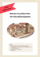 Vorschau - Arbeitsblätter - Wohnen im antiken Rom: Die Villa (differenziertes Material) - Deckblatt