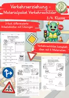 Vorschau - Arbeitsblätter - Verkehrserziehung – Materialpaket Verkehrsschilder (3./4. Klasse) - Deckblatt